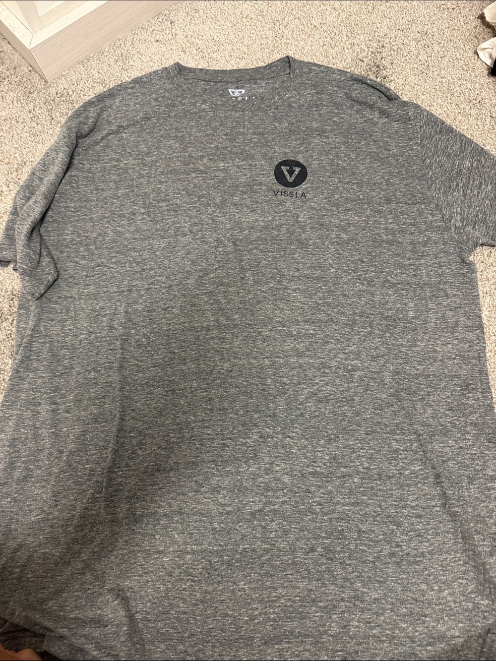 VISSLA Heather Gray Logo Short Sleeve Tee